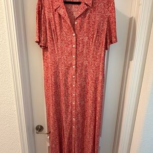 Liz Claiborne Coral Patterned Maxi Dress